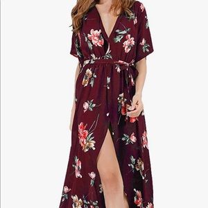 Floral Maroon Dress